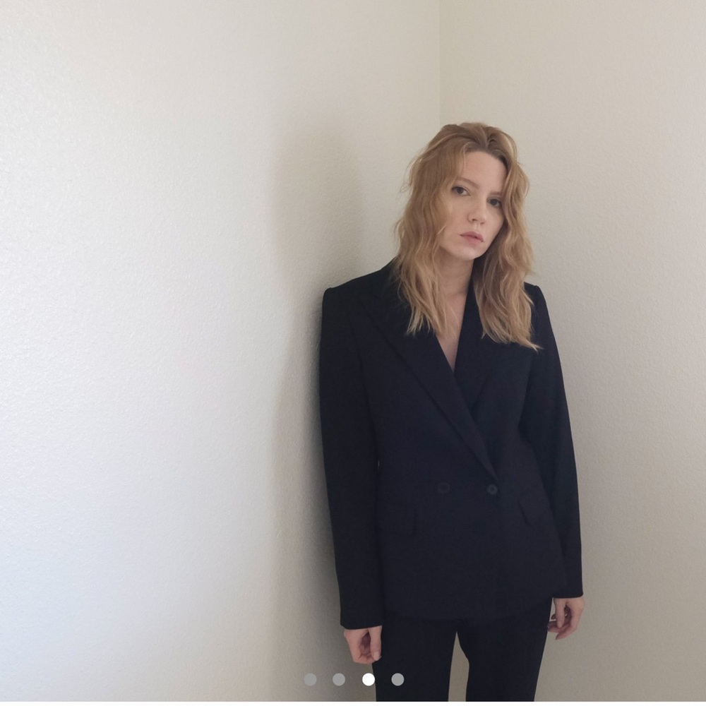 Vintage black wool blazer jacket